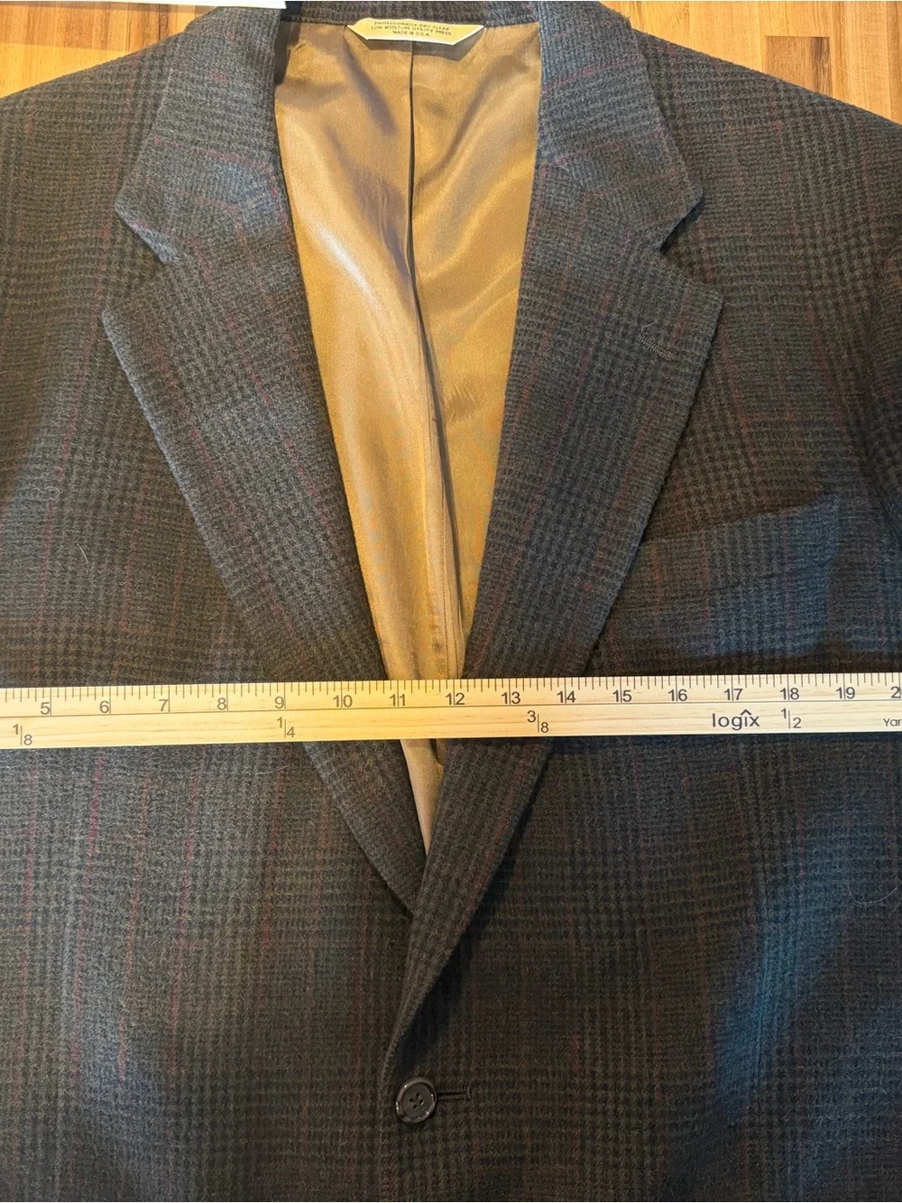 Vintage Evan-Picone Wool Windowpane Plaid Blazer Mens 46R Brown Sport Coat USA